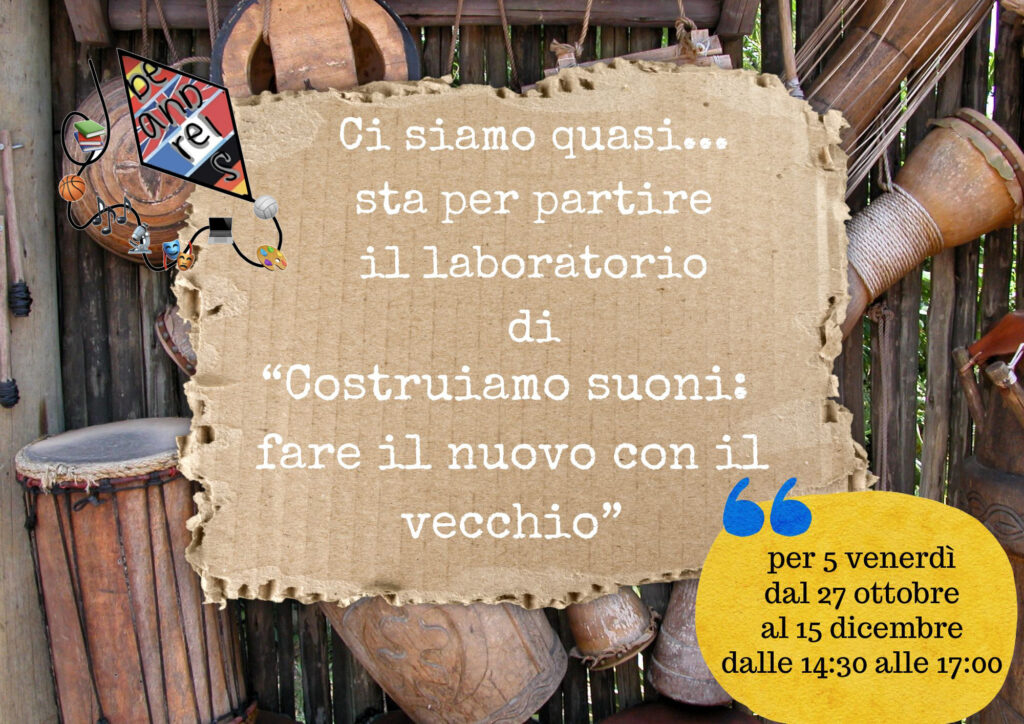 Locandina di presentazione del laboratorio "Costruiamo suoni"