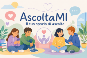 Immagine di copertina con ragazzi e scritta AscoltaMI
